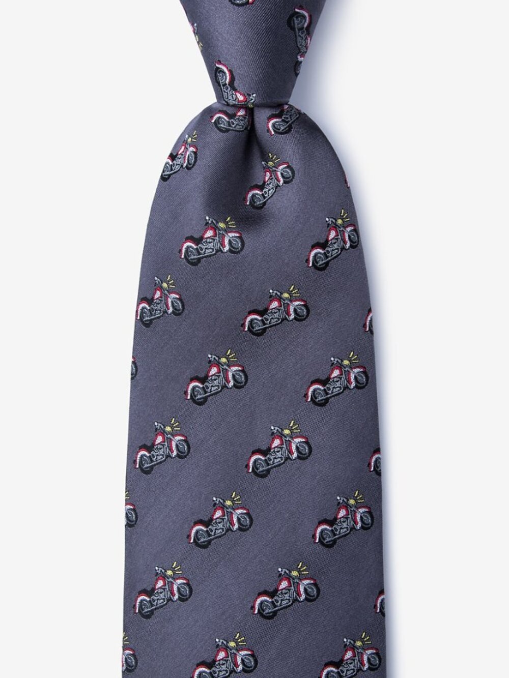 Alynn Born to Ride Gray 100% Silk Tie